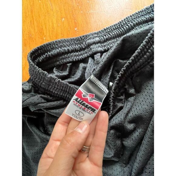 Alleson black netted athletic shorts boys L - Picture 2 of 3